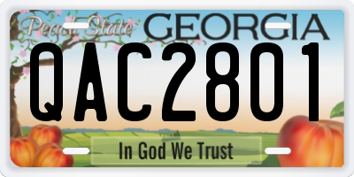 GA license plate QAC2801