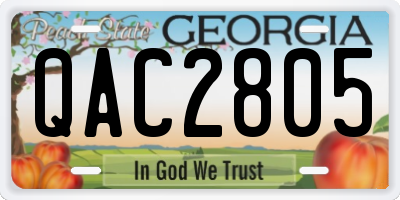 GA license plate QAC2805