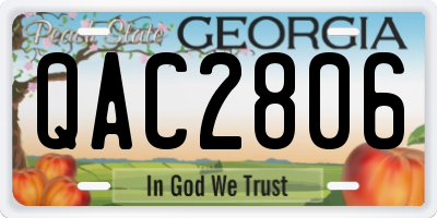 GA license plate QAC2806