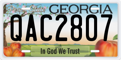 GA license plate QAC2807