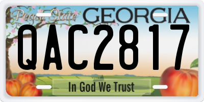 GA license plate QAC2817
