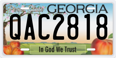 GA license plate QAC2818