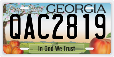 GA license plate QAC2819