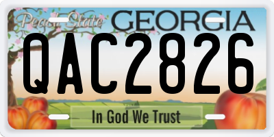 GA license plate QAC2826