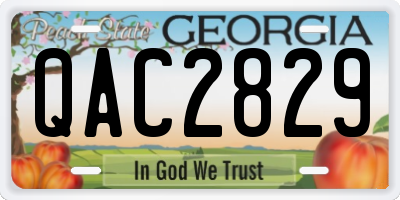 GA license plate QAC2829