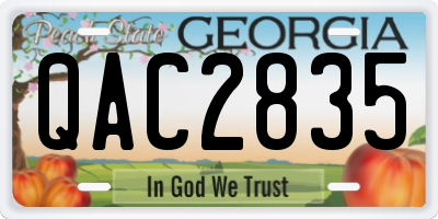 GA license plate QAC2835
