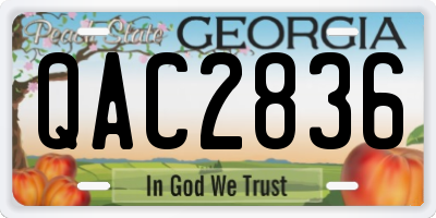 GA license plate QAC2836