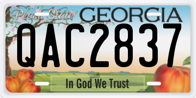 GA license plate QAC2837