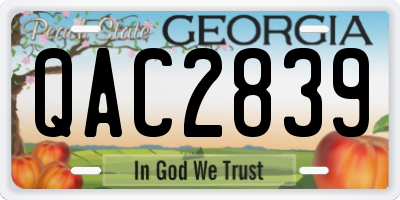 GA license plate QAC2839