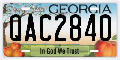 GA license plate QAC2840