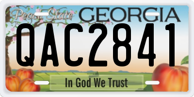 GA license plate QAC2841