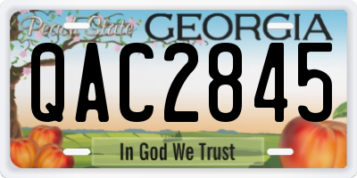 GA license plate QAC2845