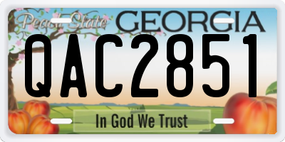 GA license plate QAC2851