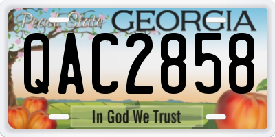 GA license plate QAC2858
