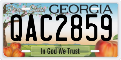 GA license plate QAC2859