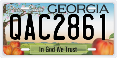 GA license plate QAC2861