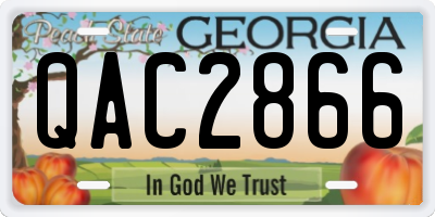 GA license plate QAC2866
