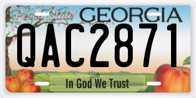 GA license plate QAC2871