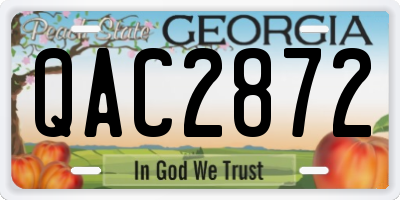 GA license plate QAC2872