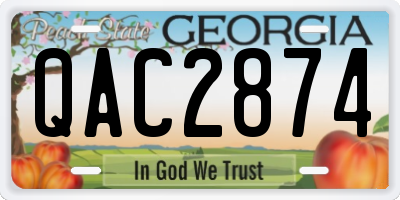 GA license plate QAC2874