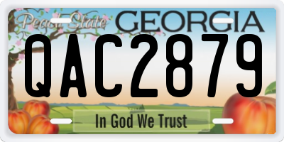GA license plate QAC2879