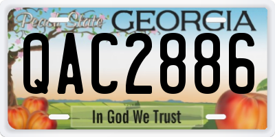 GA license plate QAC2886
