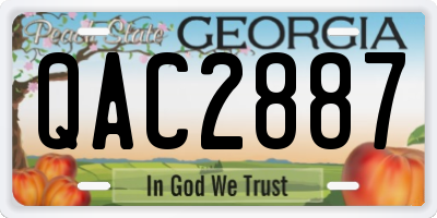 GA license plate QAC2887