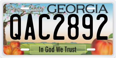 GA license plate QAC2892