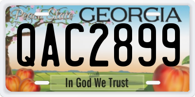 GA license plate QAC2899