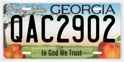 GA license plate QAC2902