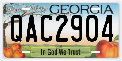 GA license plate QAC2904