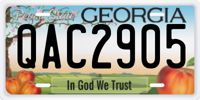 GA license plate QAC2905