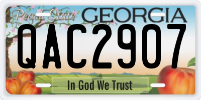 GA license plate QAC2907