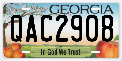 GA license plate QAC2908