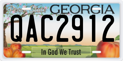 GA license plate QAC2912