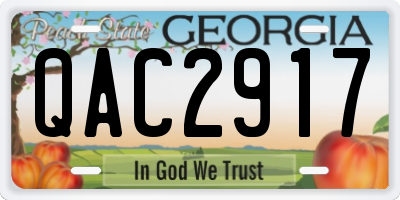 GA license plate QAC2917