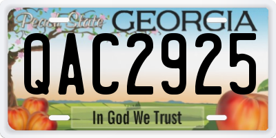 GA license plate QAC2925