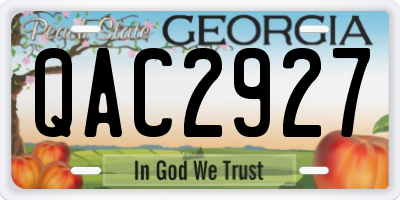 GA license plate QAC2927