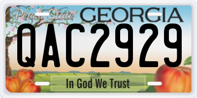 GA license plate QAC2929