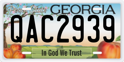 GA license plate QAC2939