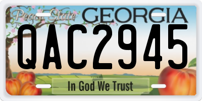 GA license plate QAC2945