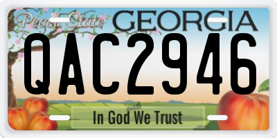 GA license plate QAC2946