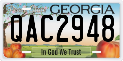 GA license plate QAC2948