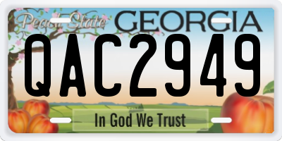 GA license plate QAC2949
