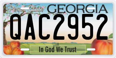 GA license plate QAC2952