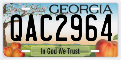 GA license plate QAC2964