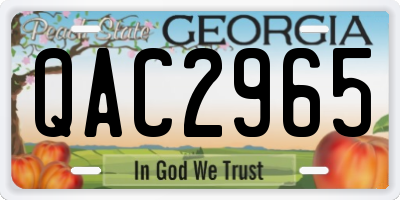 GA license plate QAC2965