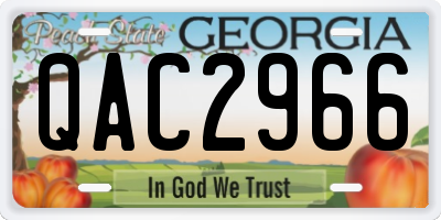 GA license plate QAC2966
