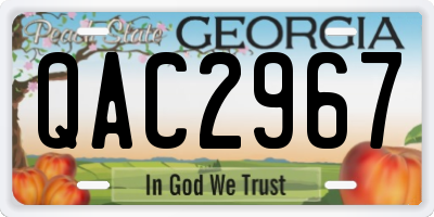 GA license plate QAC2967