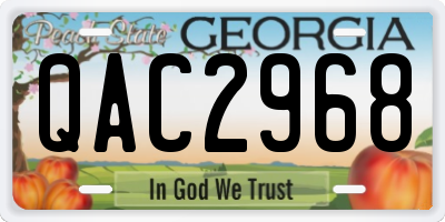 GA license plate QAC2968